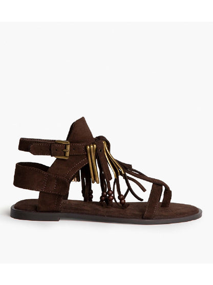 Sandali donna Corina marroni in caucciù e materiale sintetico casual