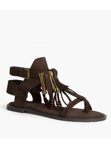Sandali donna Corina marroni in caucciù e materiale sintetico casual