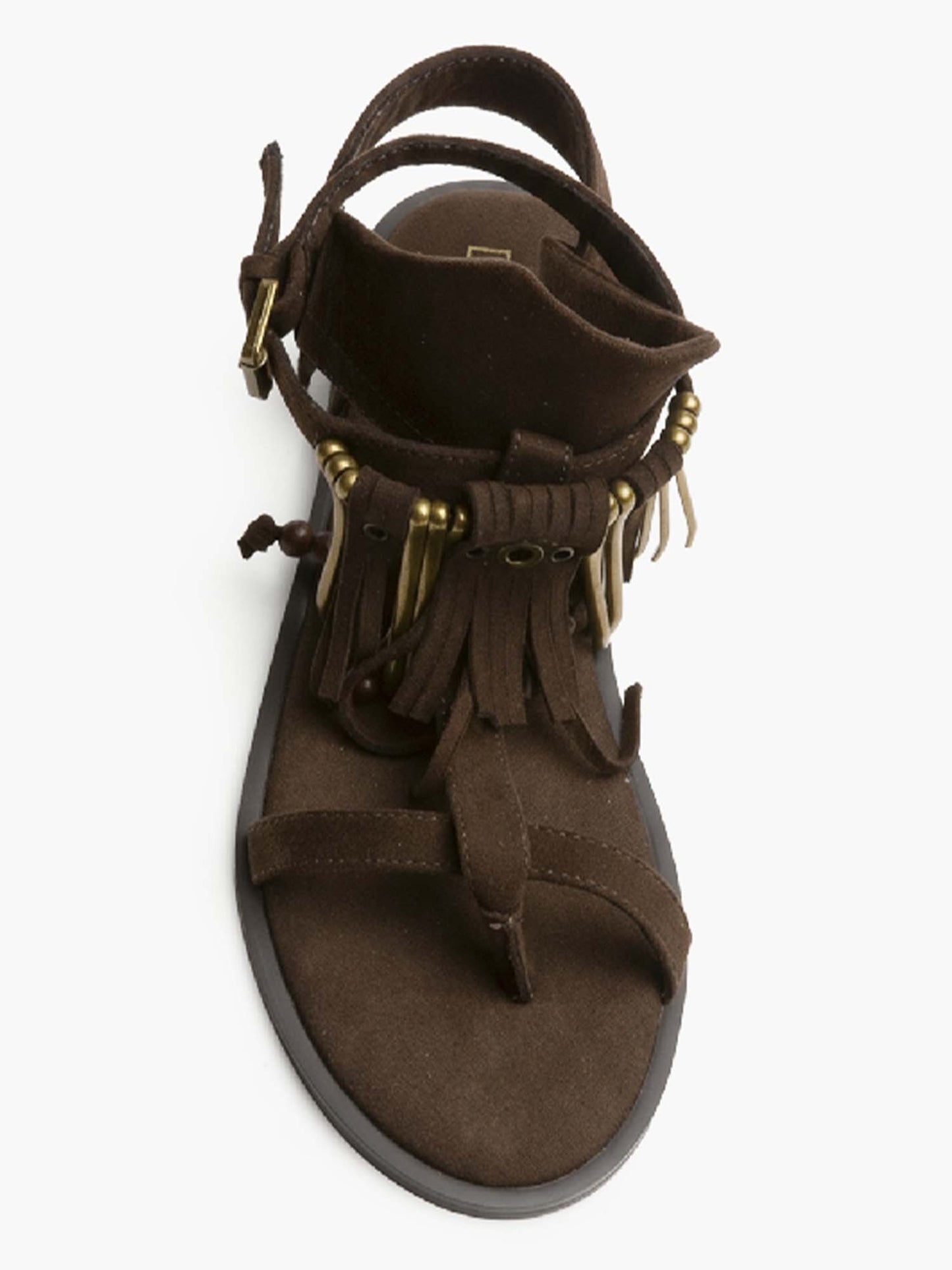 Sandali donna Corina marroni in caucciù e materiale sintetico casual
