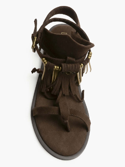 Sandali donna Corina marroni in caucciù e materiale sintetico casual