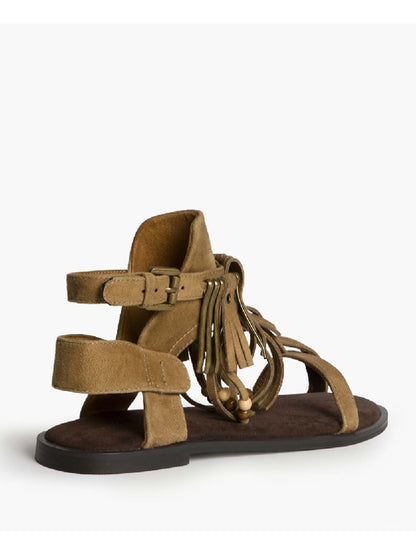 Sandalo Corina boho chic con frange beige da donna