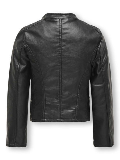 Giubbotto biker in ecopelle nero unisex per bambino