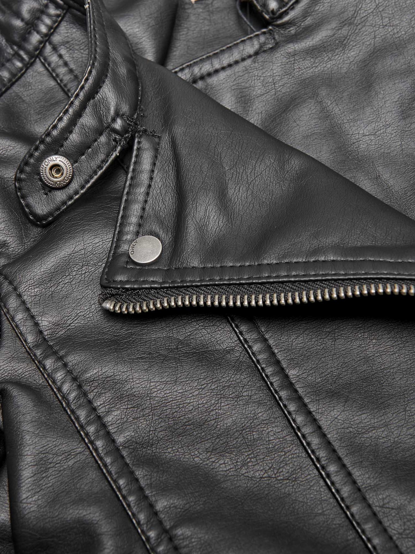 Giubbotto biker in ecopelle nero unisex per bambino