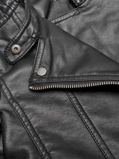 Giubbotto biker in ecopelle nero unisex per bambino