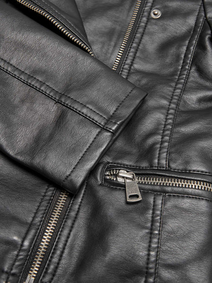 Giubbotto biker in ecopelle nero unisex per bambino