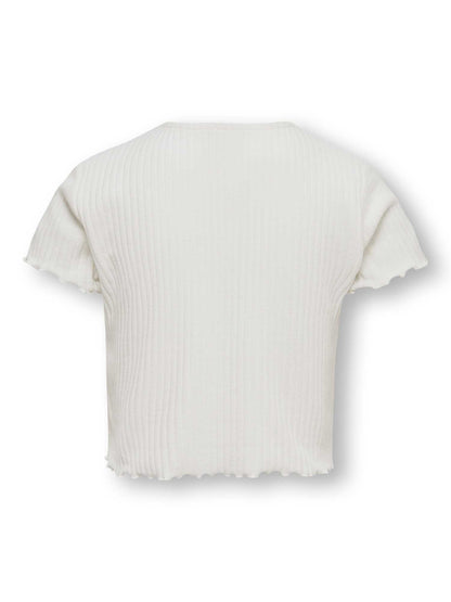 Only Jr KonNella, t-shirt maniche corte unisex bambino bianca