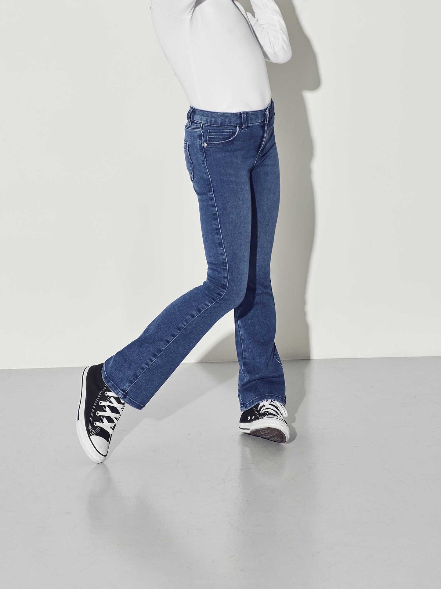 Jeans Konroyal Flared per bambino unisex in denim medio