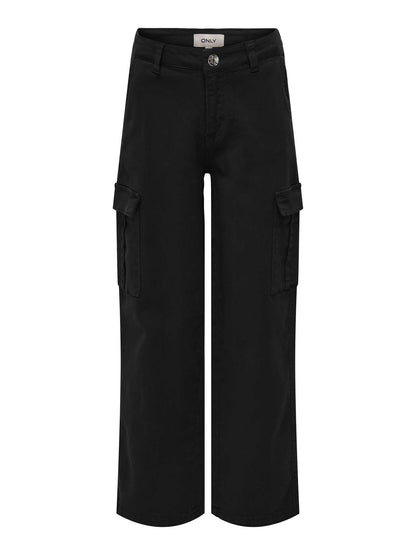PANTALONI CARGO STRAIGHT ONLY JUNIOR DA BAMBINA NERO