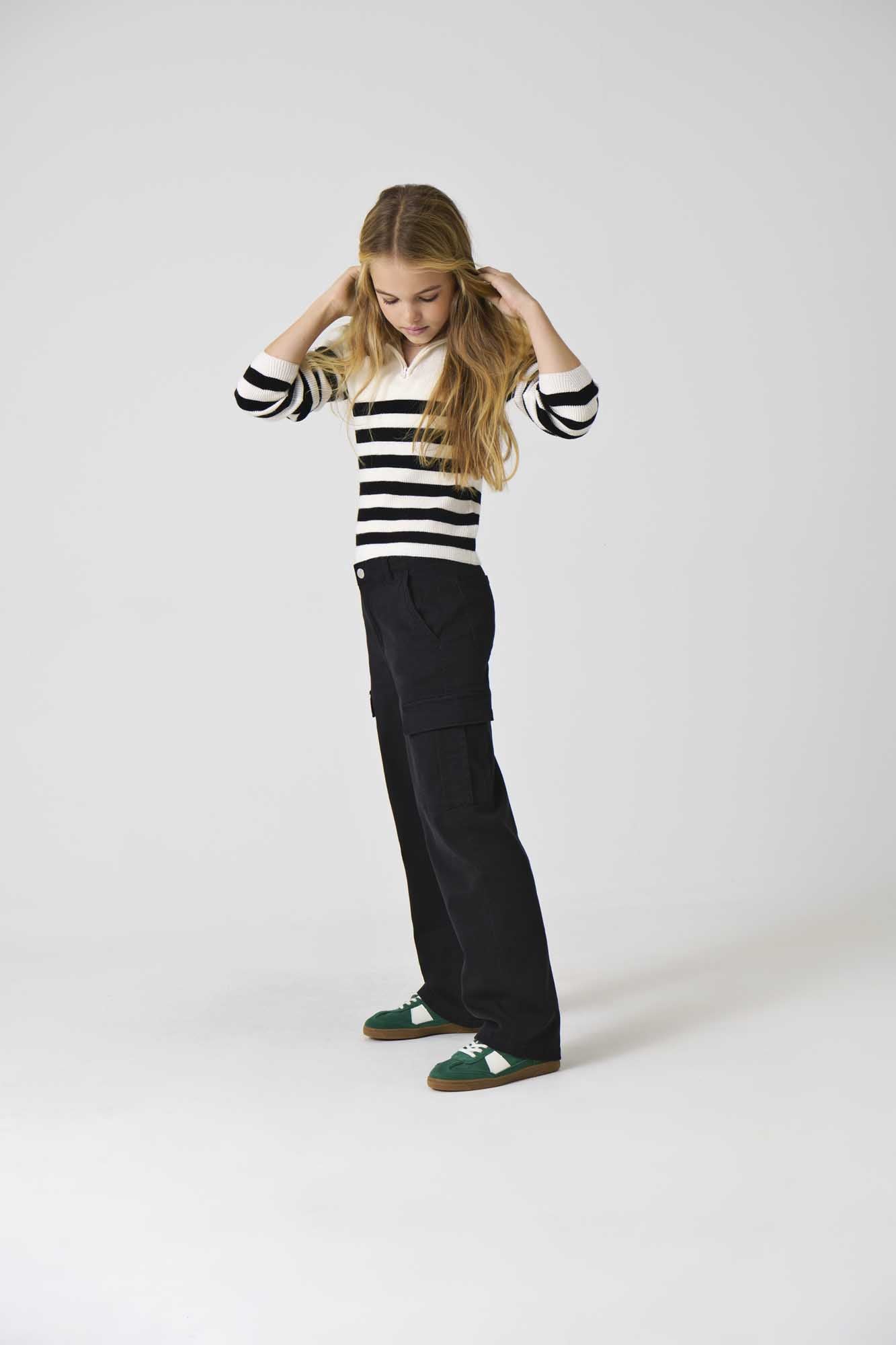 PANTALONI CARGO STRAIGHT ONLY JUNIOR DA BAMBINA NERO