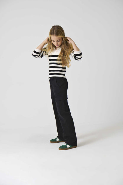 Pantaloni cargo Kogyarrow-Vox neri comodi e versatili per bambina