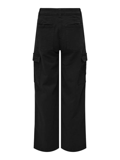 PANTALONI CARGO STRAIGHT ONLY JUNIOR DA BAMBINA NERO