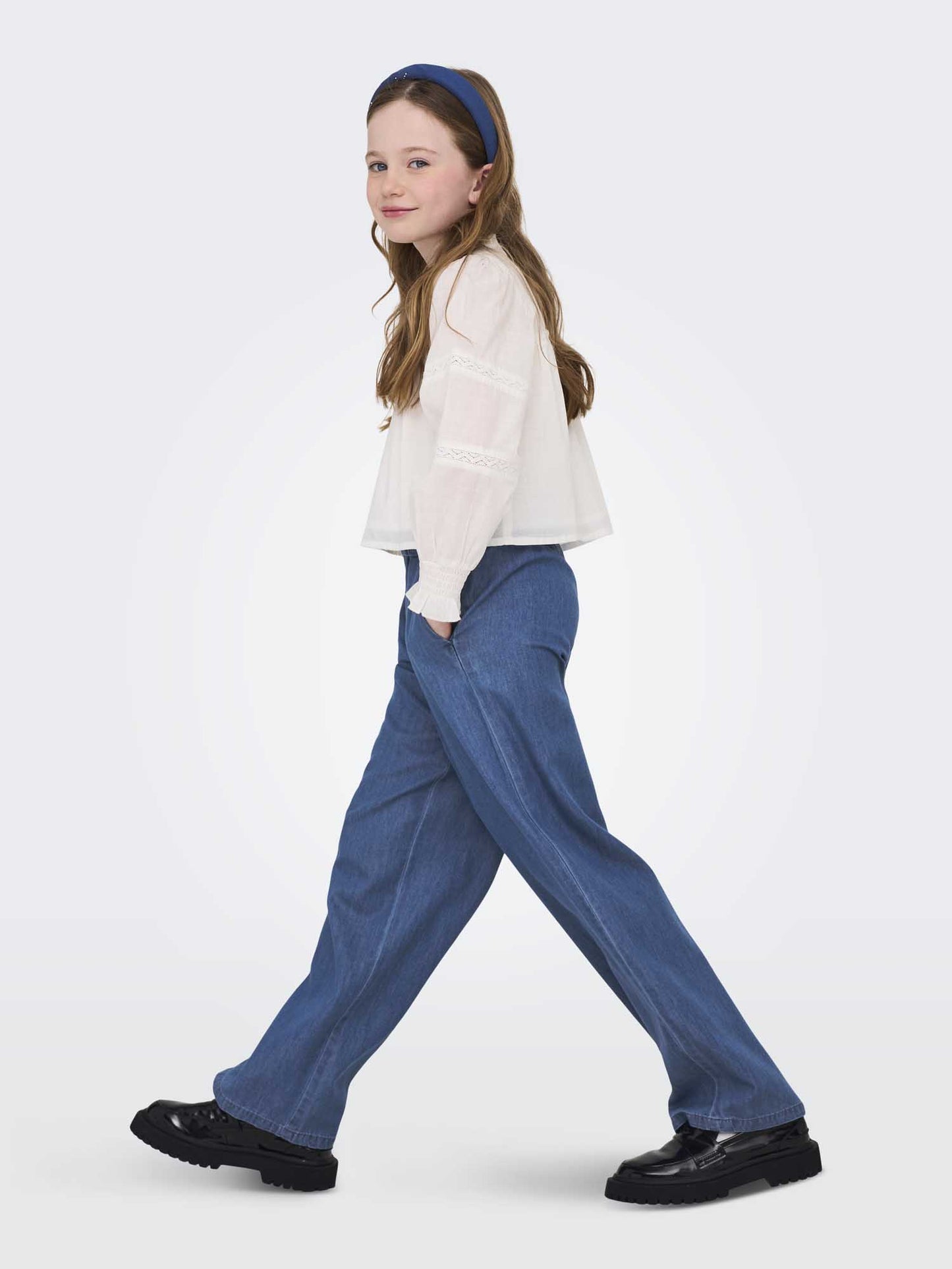 Jeans wide leg unisex bambino Only Jr in colore medium