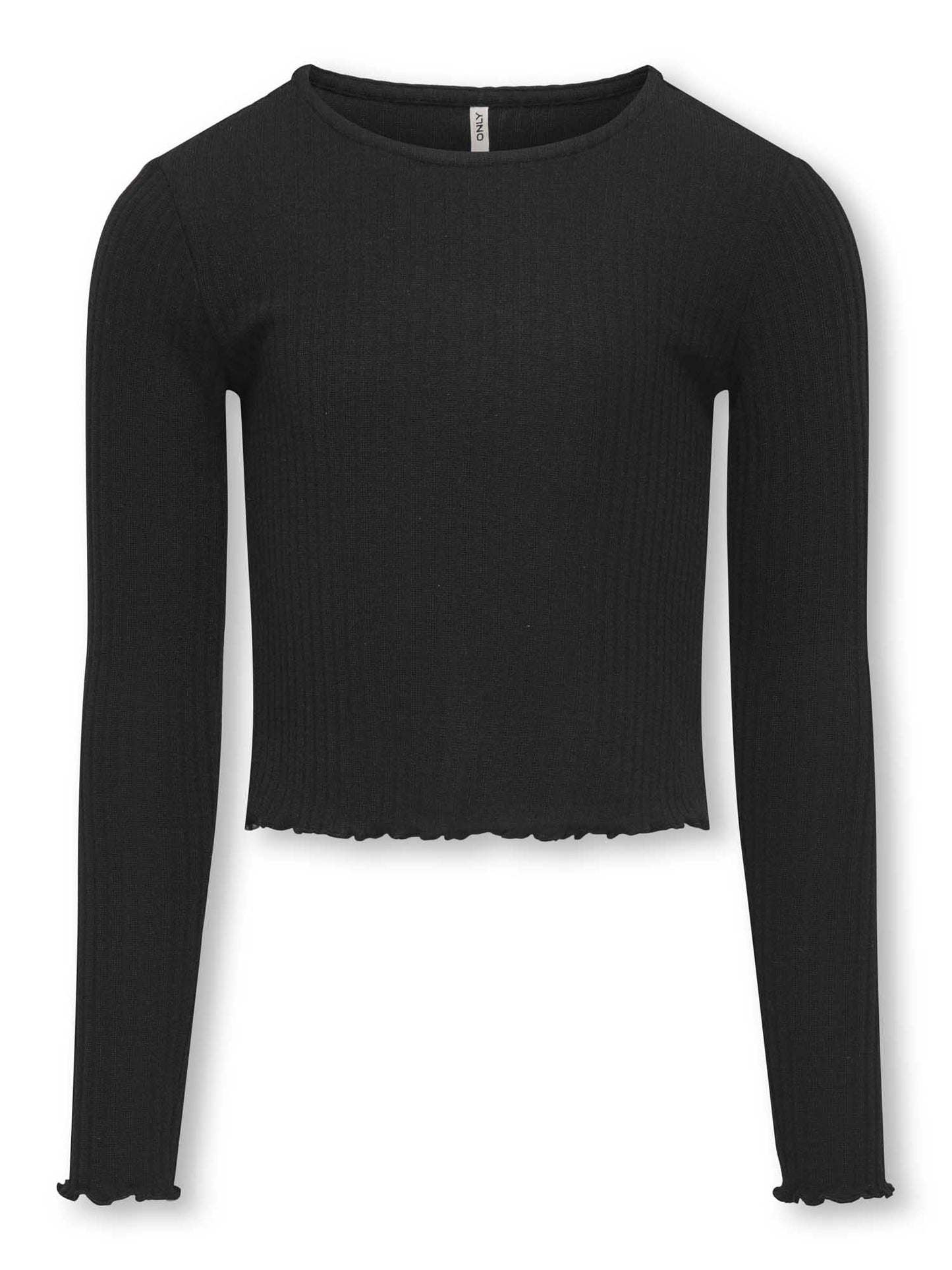 T-shirt maniche corte Only Jr nera per bambina dal design slim e casual