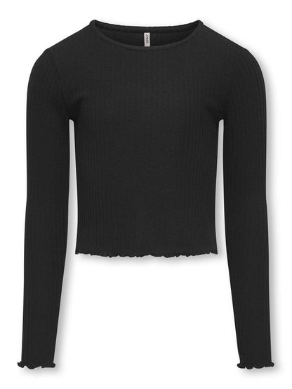 T-shirt maniche corte Only Jr nera per bambina dal design slim e casual