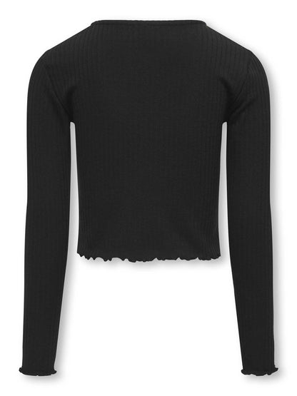 T-shirt maniche corte Only Jr nera per bambina dal design slim e casual