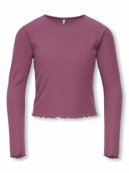 Only Jr 15326388 Grape, maglia maniche lunghe da bambina rosa