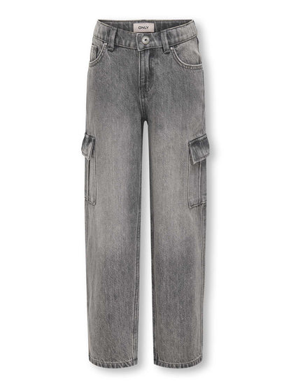 JEANS HARMONY WIDE CARGO ONLY DA BAMBINA GRIGIO DENIM