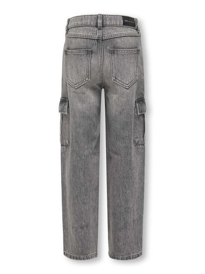 JEANS HARMONY WIDE CARGO ONLY DA BAMBINA GRIGIO DENIM
