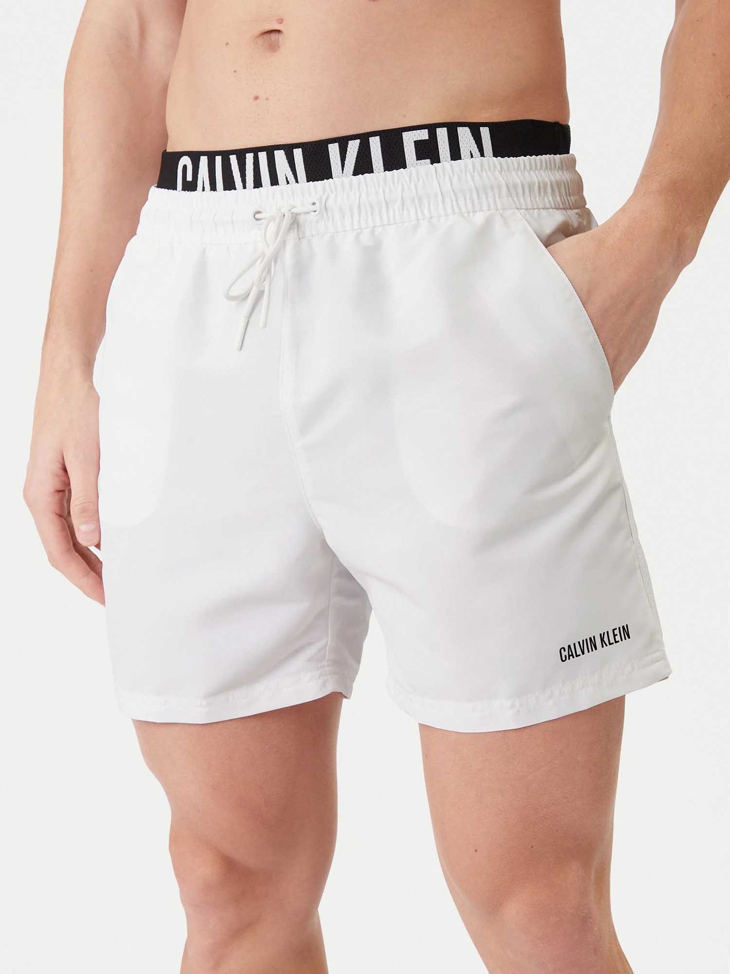 Calvin Klein Medium Drawstring boxer da nuoto bianco uomo