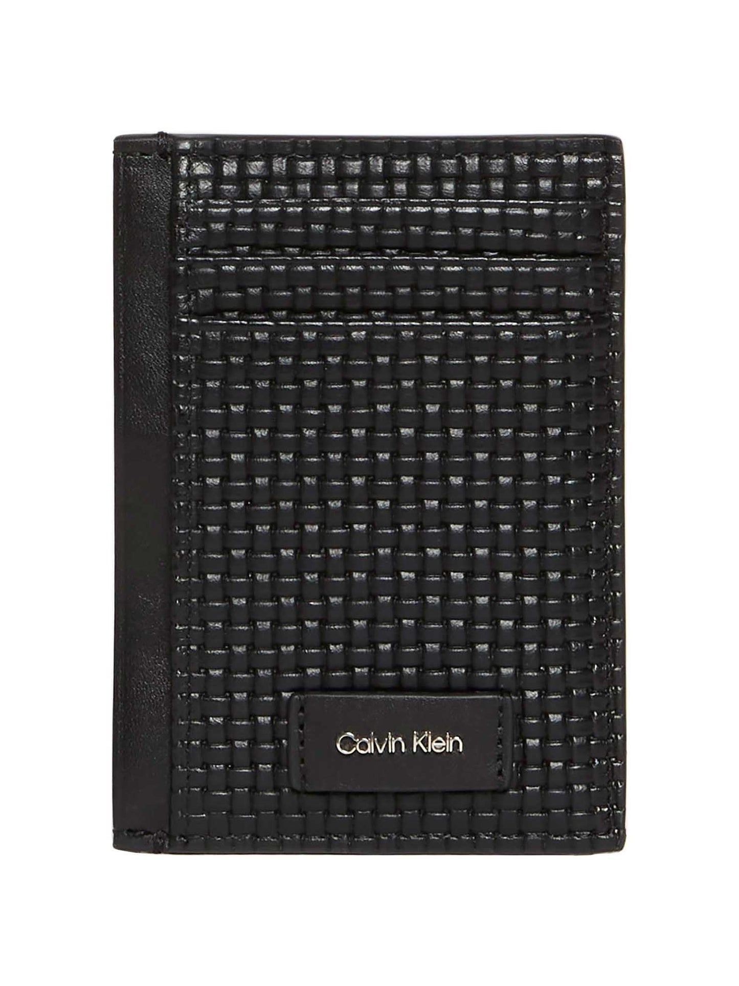 Portacarte Calvin Klein Emboss da uomo in similpelle nero