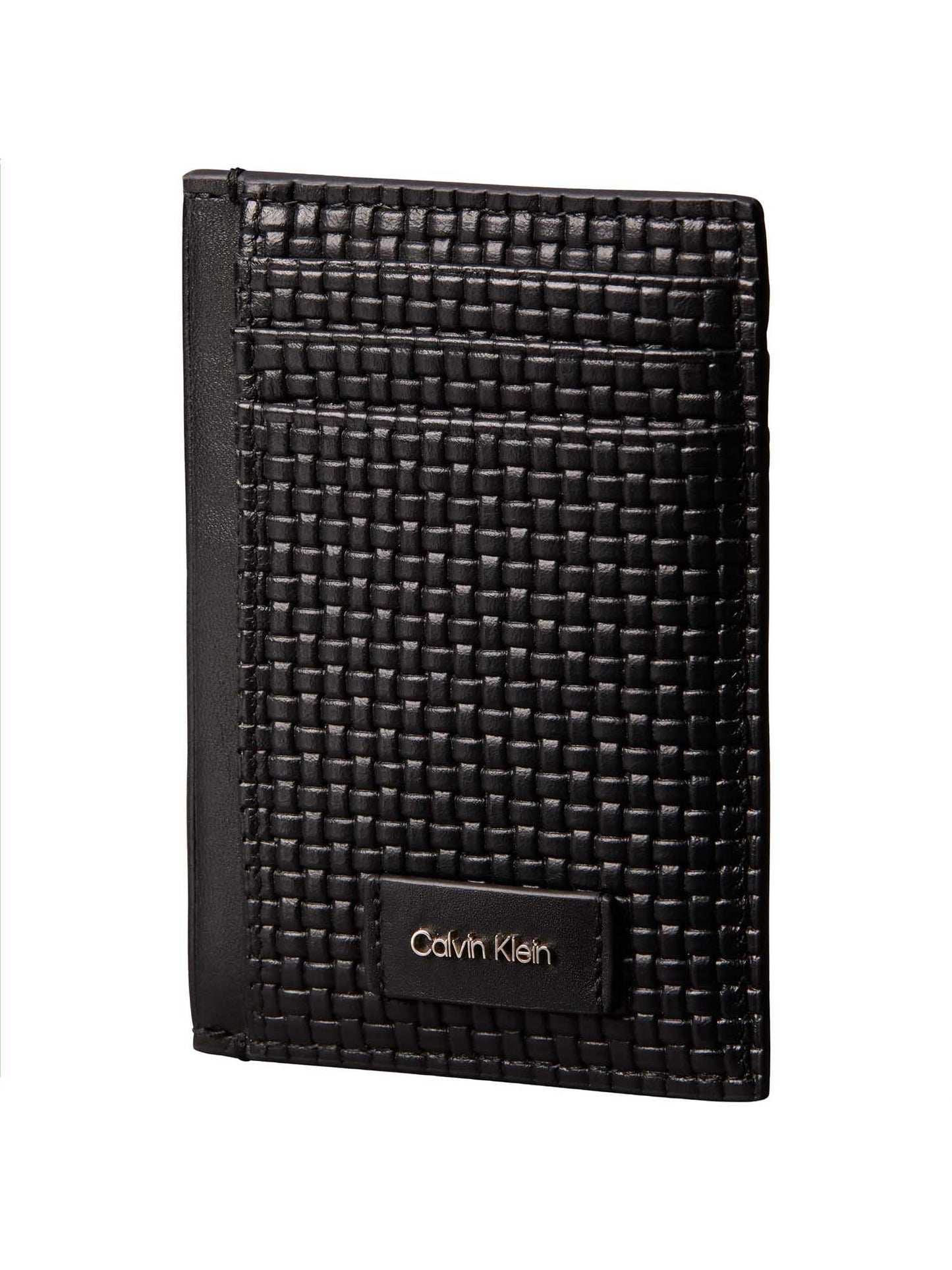 Portacarte Calvin Klein Emboss da uomo in similpelle nero