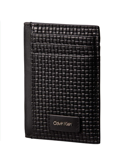 Portacarte Calvin Klein Emboss da uomo in similpelle nero