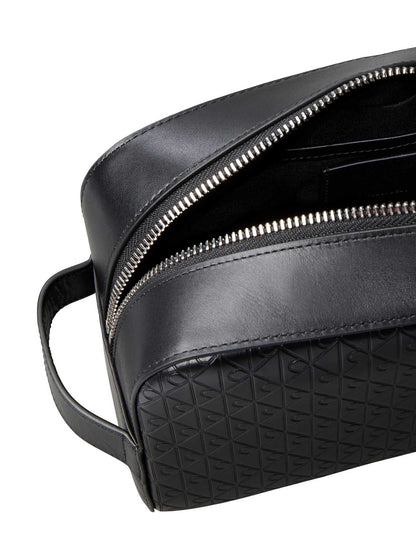 Beauty Case Calvin Klein Embossed in pelle e tessile nero da Donna