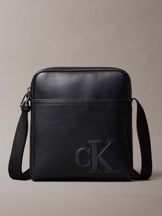 BORSA REPORTER MONOGRAMMA CALVIN KLEIN DA UOMO NERO