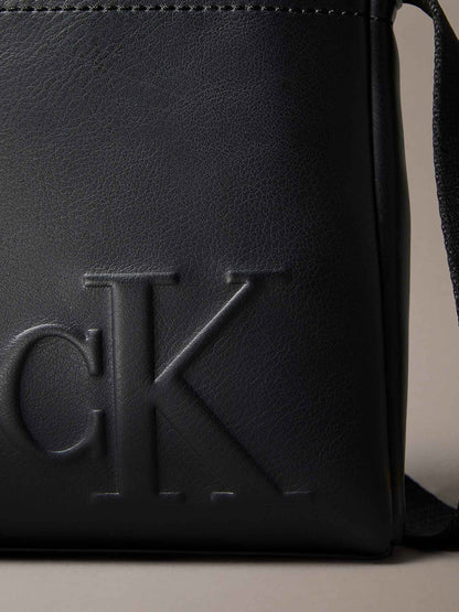 BORSA REPORTER MONOGRAMMA CALVIN KLEIN DA UOMO NERO