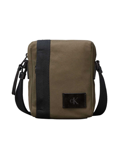 Calvin Klein Canvas Mix Reporter, borsa a tracolla verde da uomo