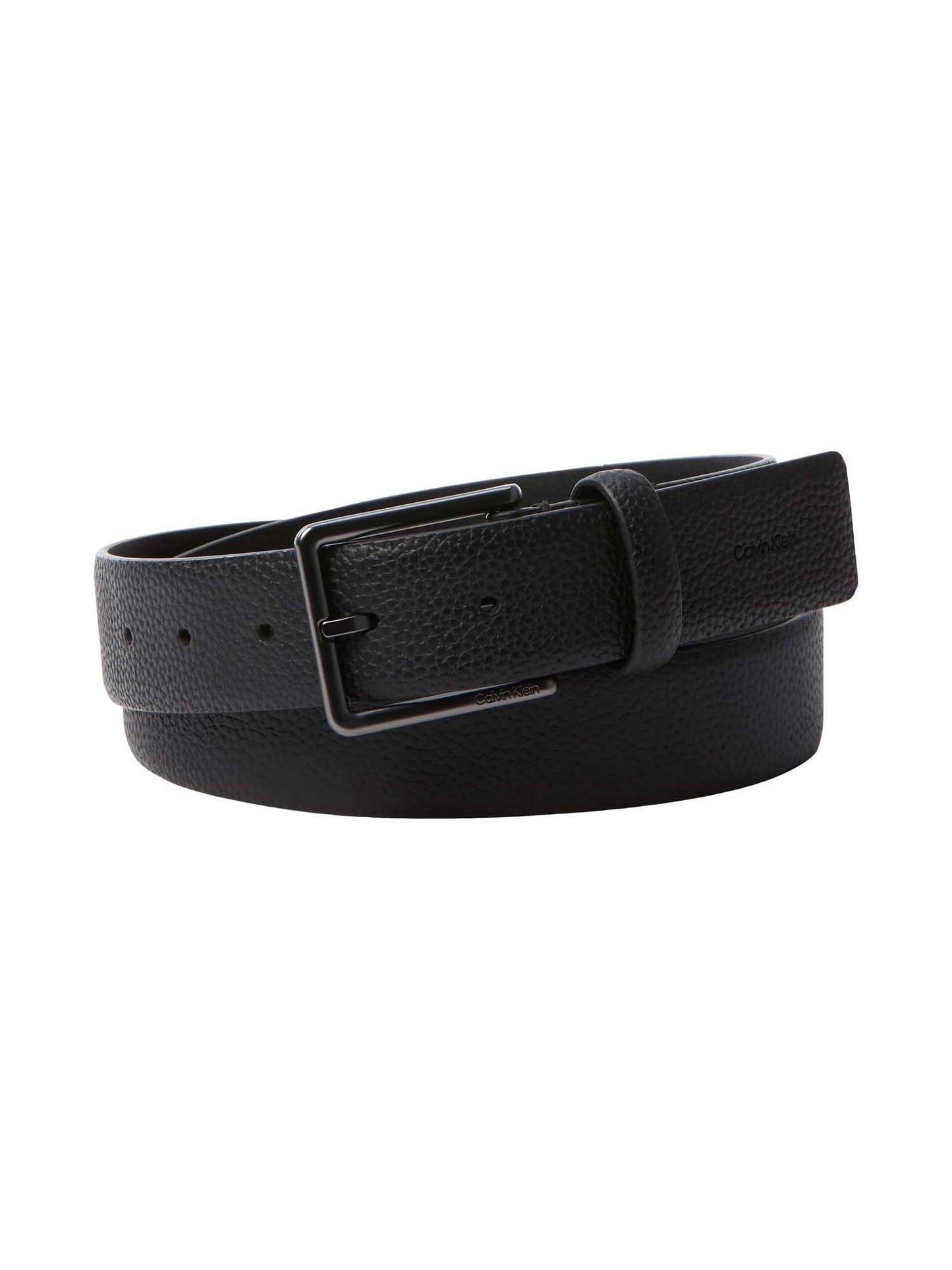Cintura Calvin Klein nera in similpelle con fibbia casual da uomo