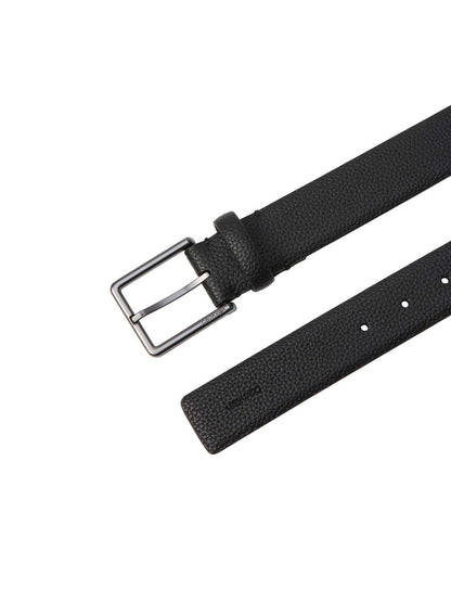 Cintura Calvin Klein nera in similpelle con fibbia casual da uomo