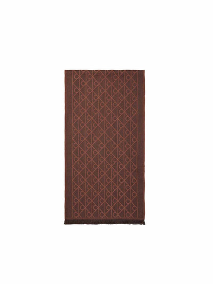 Calvin Klein Tonal Jcq Scarf, sciarpa da unisex adulto marrone