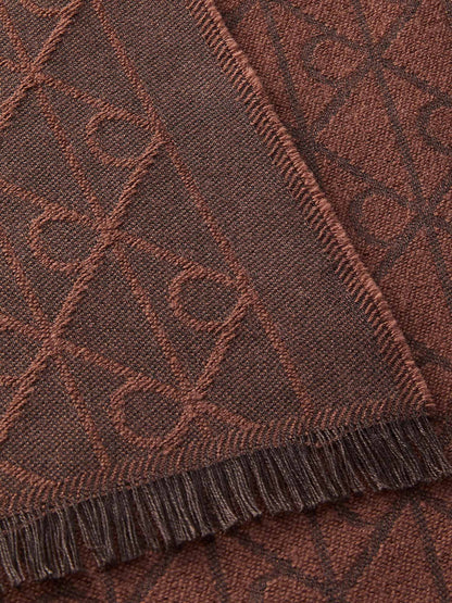 Calvin Klein Tonal Jcq Scarf, sciarpa da unisex adulto marrone