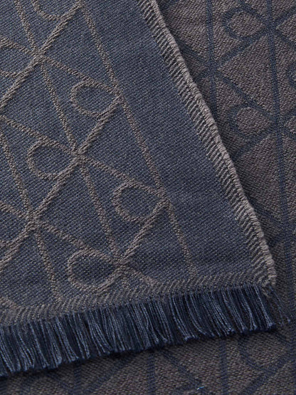 Calvin Klein Ck Tonal Jcq Scarf, sciarpa da unisex adulto blu