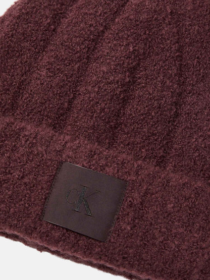 CAPPELLO PATCH BOUCLE CALVIN KLEIN UNISEX BORDEAUX