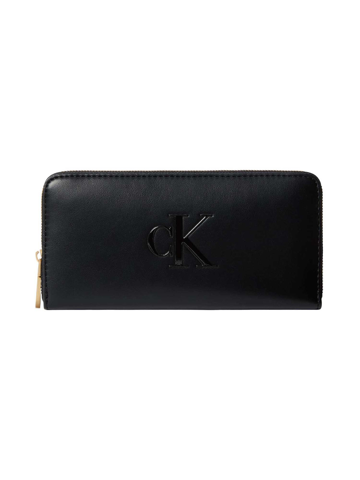Ck bold long zip aro portafogli da donna nero