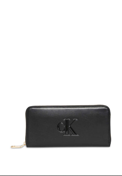 Ck bold long zip aro portafogli da donna nero