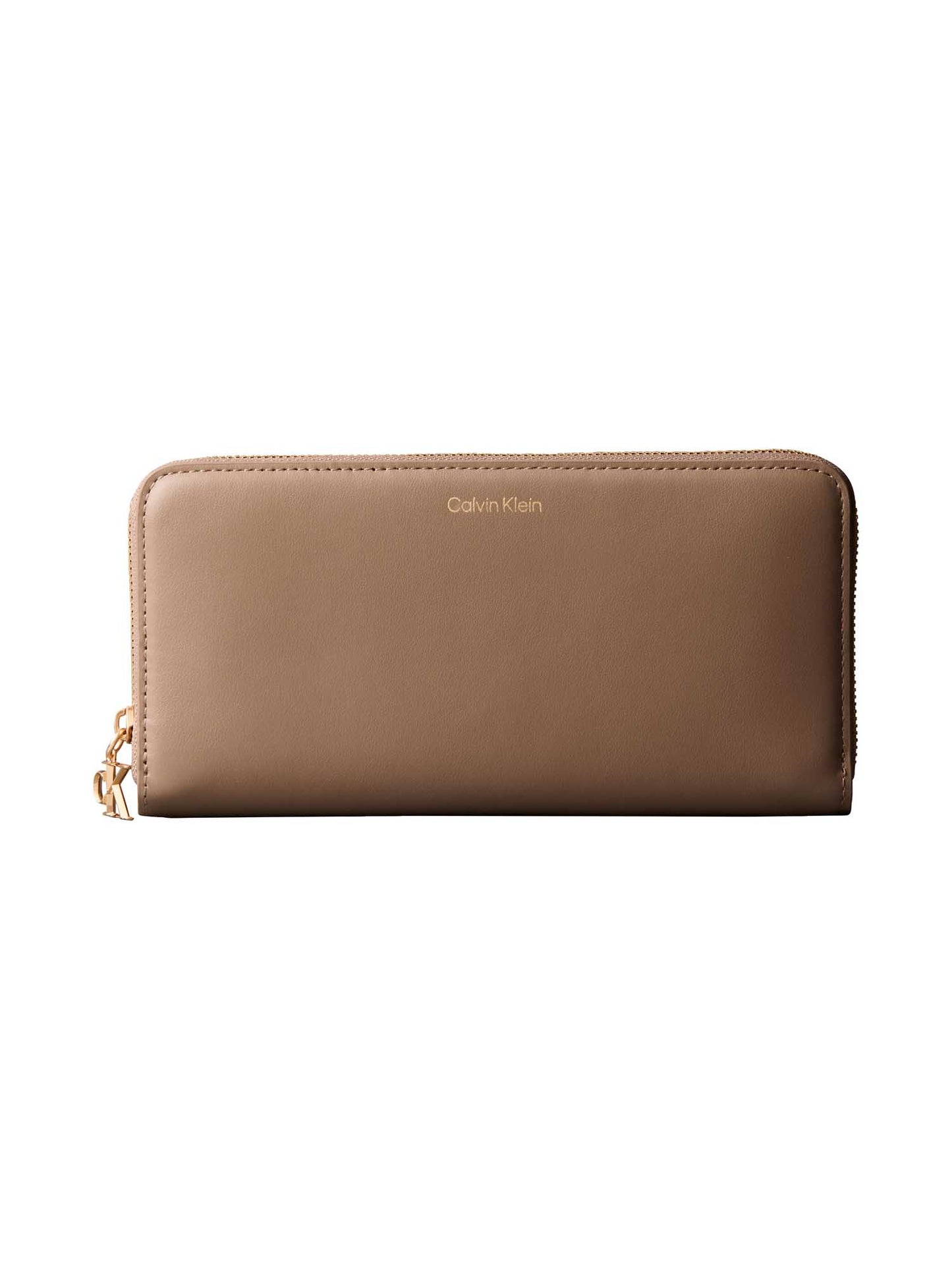 Calvin Klein Large Zip Around, portafoglio donna in similpelle fango