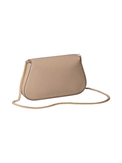 Calvin Klein Curved Wallet On Chain, pochette beige da donna