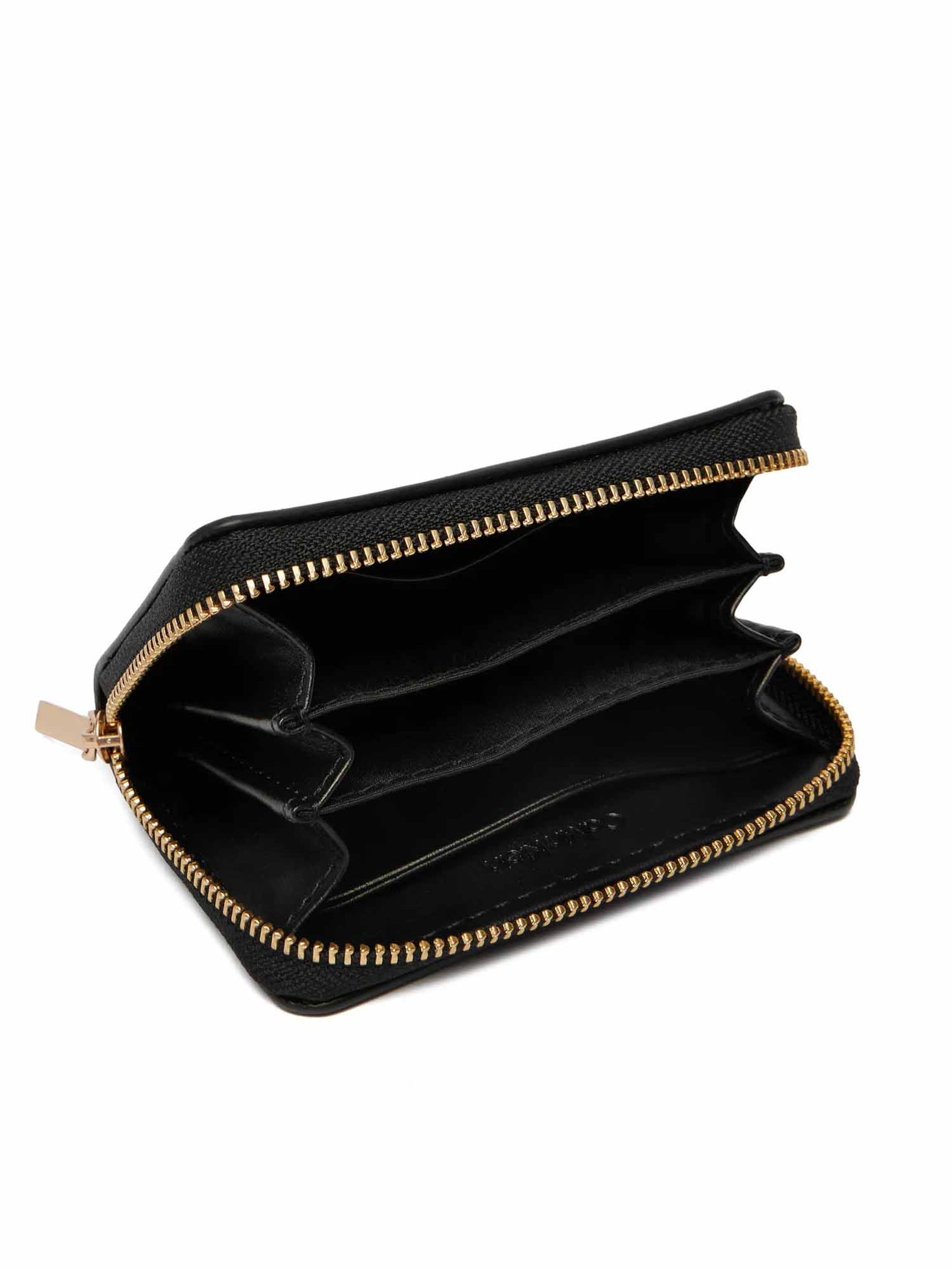 Calvin Klein Foil Glossy Square Zip Around, portafoglio da donna nero
