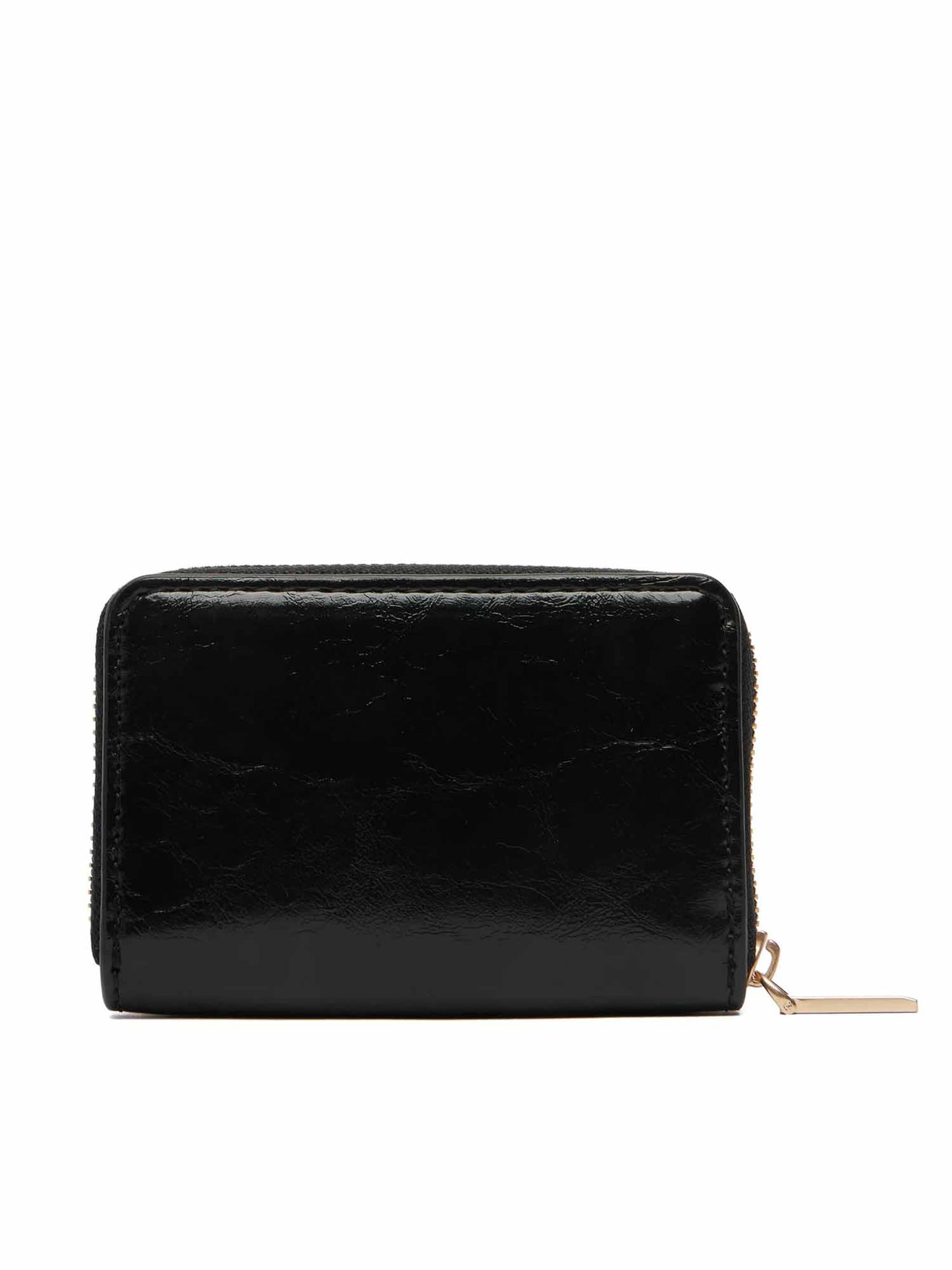 Calvin Klein Foil Glossy Square Zip Around, portafoglio da donna nero