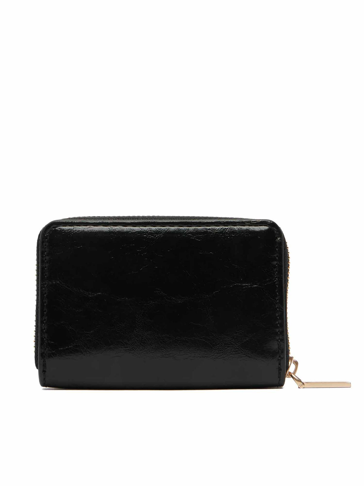 Ck foil glossy zip a portafogli da donna nero