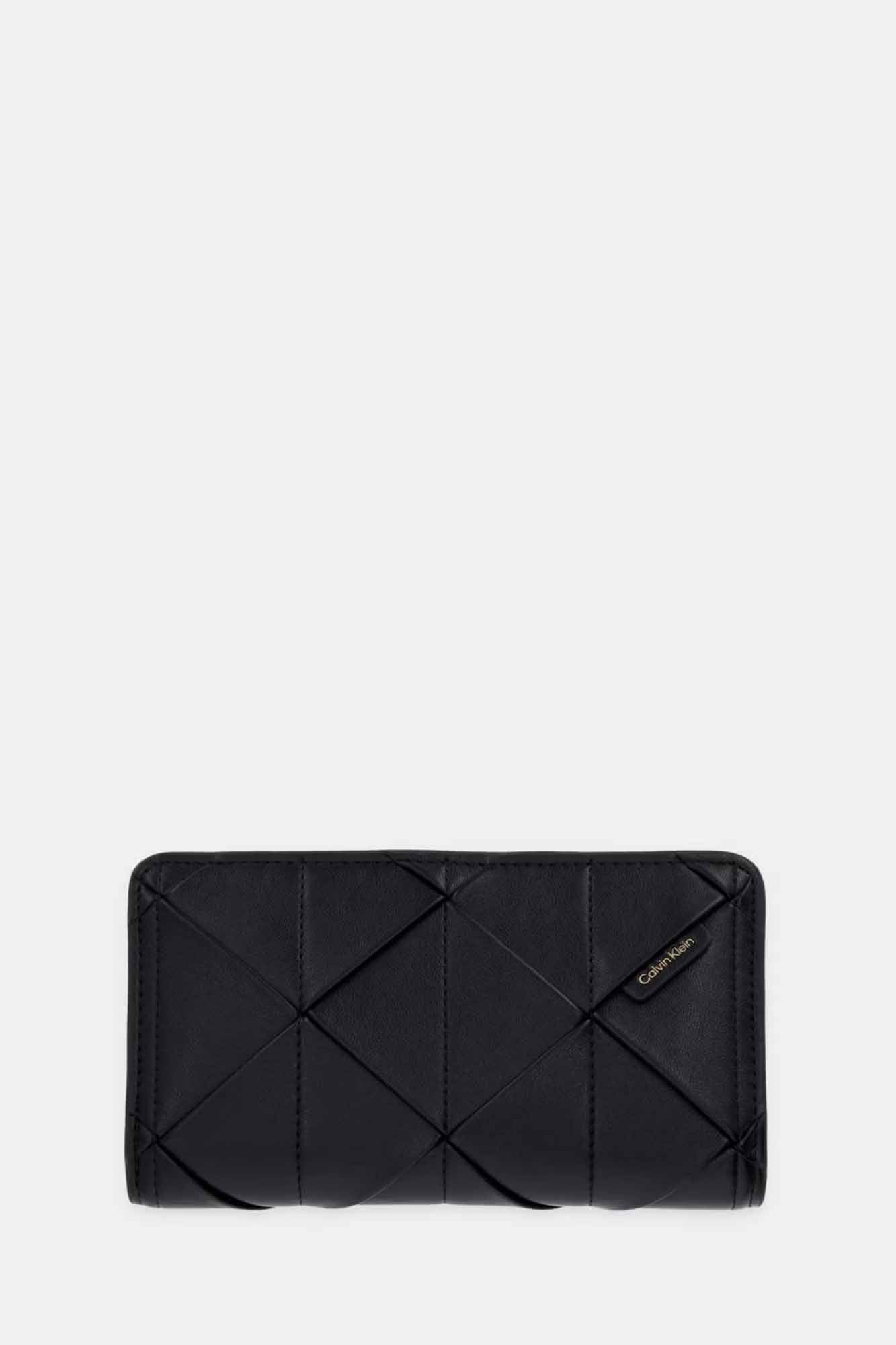 Calvin Klein Woven Longfold, portafoglio da donna nero