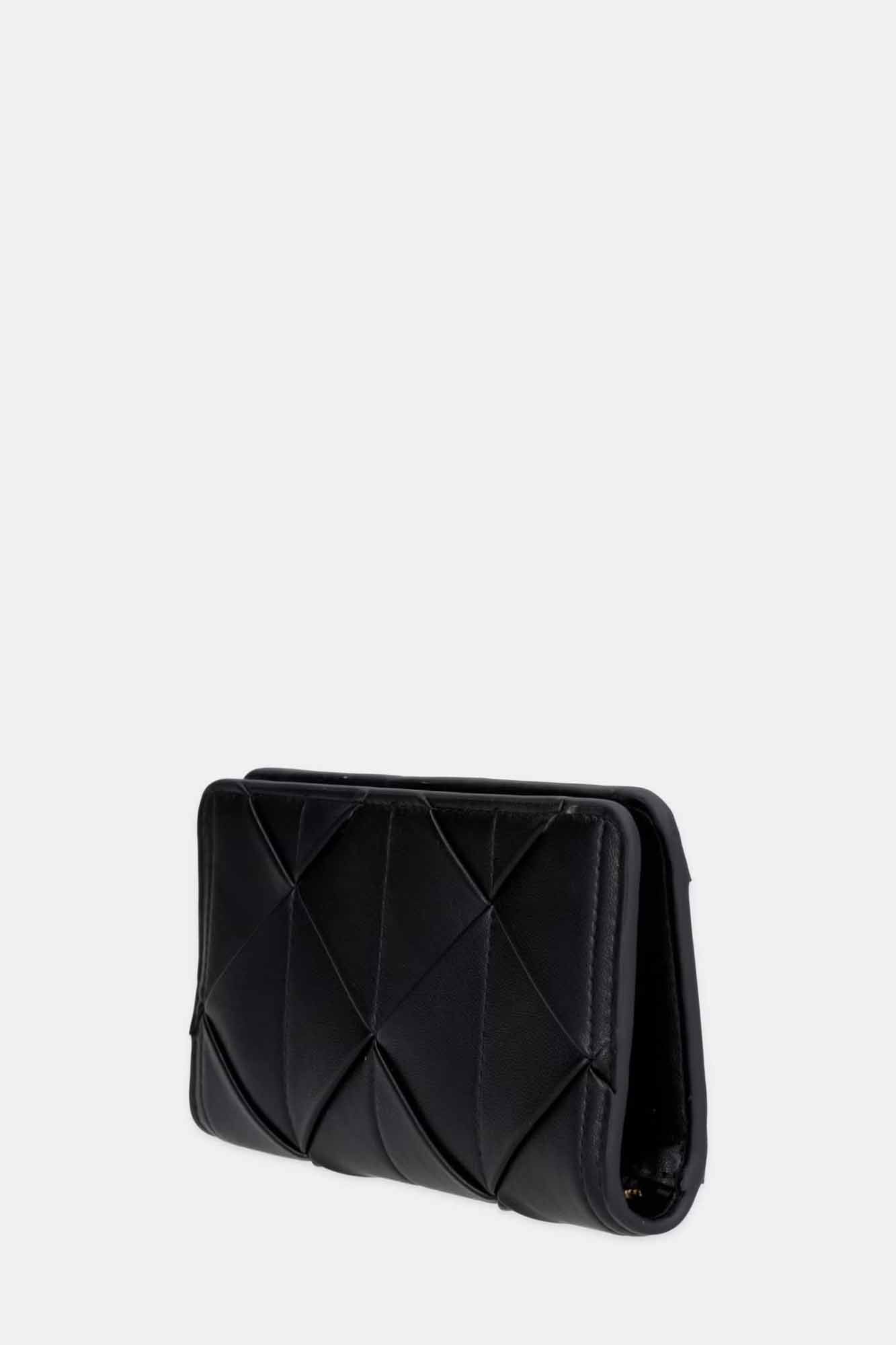 Calvin Klein Woven Longfold, portafoglio da donna nero