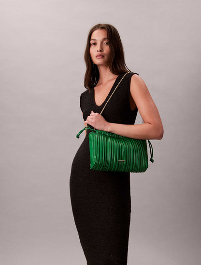 BORSA DRAWSTRING PLISSE CALVIN KLEIN DA DONNA VERDE