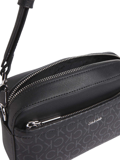 BORSA A TRACOLLA MONOGRAM CALVIN KLEIN DA DONNA NERO