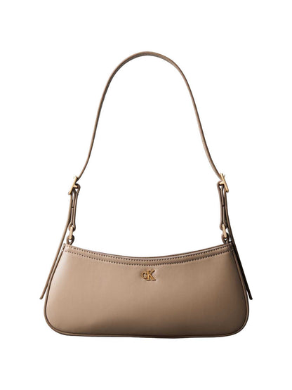 Calvin Klein Small Shoulder Bag nude, borsa a spalla compatta da donna