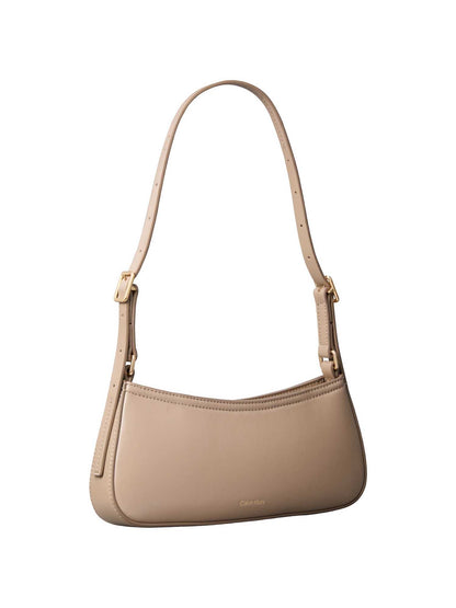 Calvin Klein Small Shoulder Bag nude, borsa a spalla compatta da donna