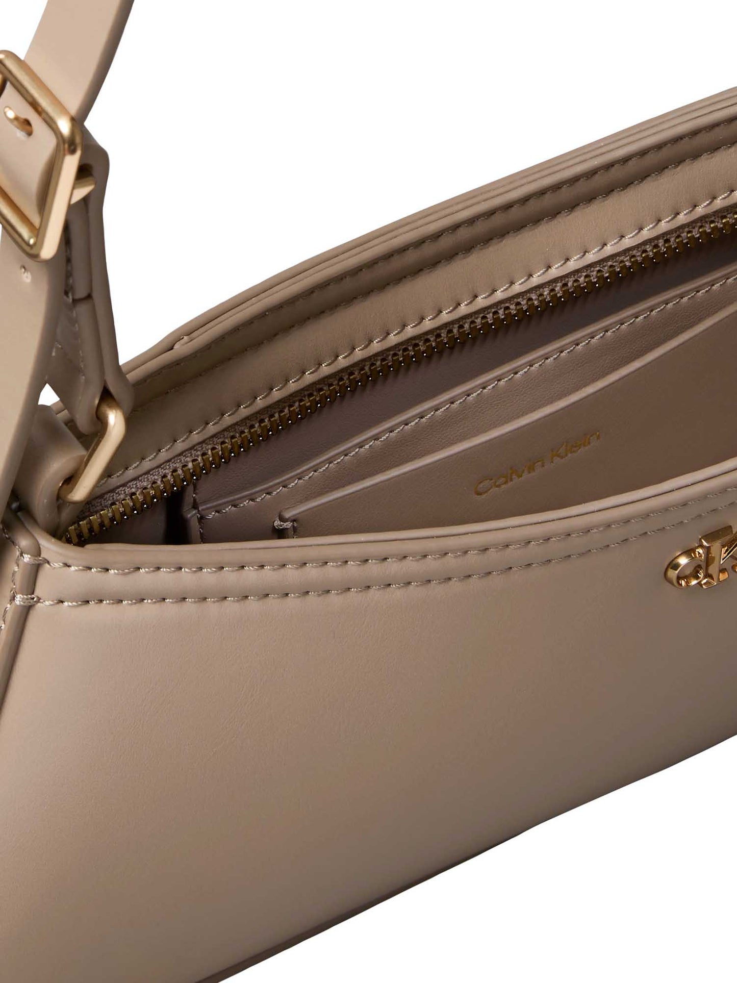 Calvin Klein Small Shoulder Bag nude, borsa a spalla compatta da donna